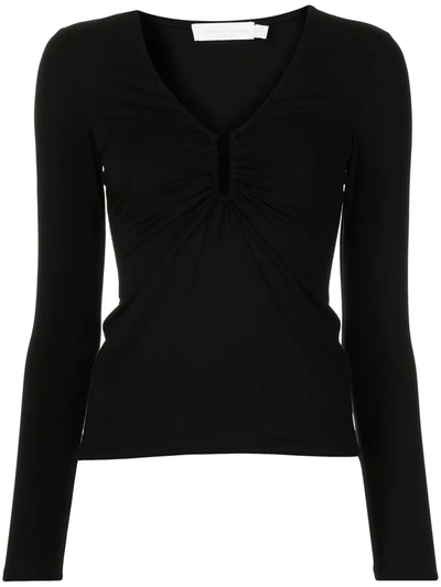 Shop Jonathan Simkhai Standard Madeline Matte Jersey Top In Black