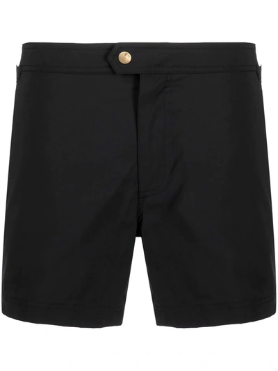 Tom Ford Black Swimsuit With Buckle On The Front In Tech Fabric Man In Black