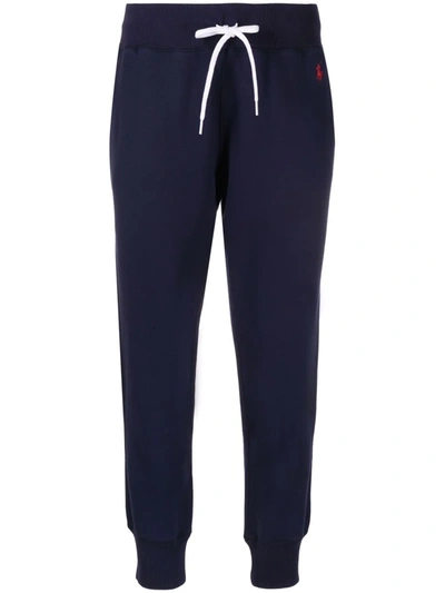 Polo Ralph Lauren Logo-embroidered Mid-rise Tapered-leg Cotton-blend Jogging  Bottoms In Blue | ModeSens