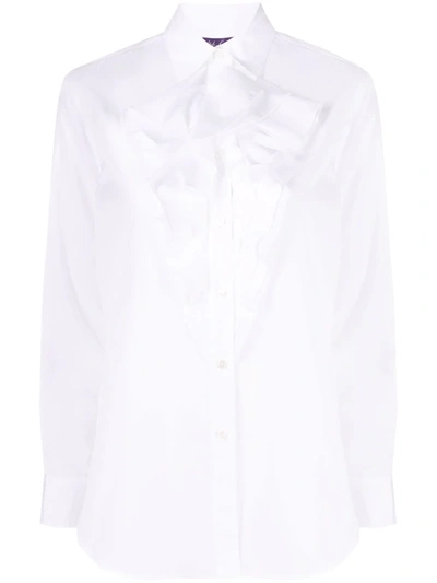 Polo Ralph Lauren Keara Ruffle-trim Broadcloth Shirt In White