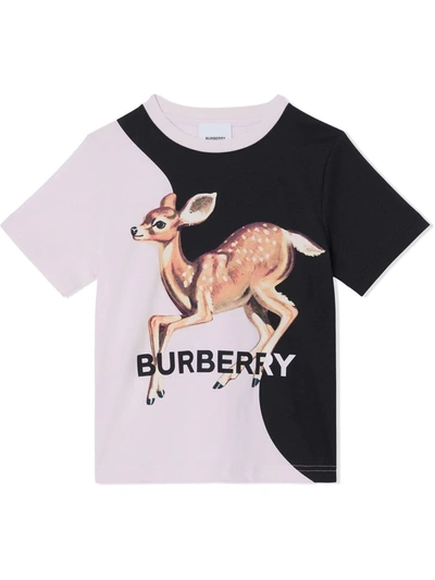 Shop Burberry Montage-print Cotton T-shirt In Pink