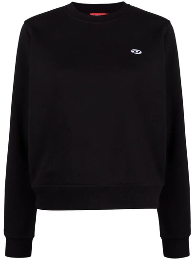 Shop Diesel F-reggy-doval-pj Logo-appliqué Sweatshirt In Black