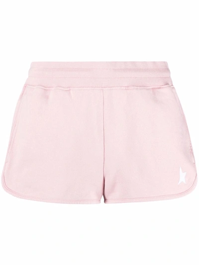 Golden Goose Motif-print Track Shorts In Pink