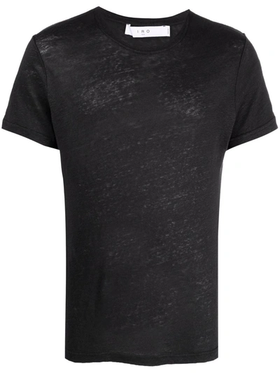Shop Iro Short-sleeve Linen T-shirt In Black