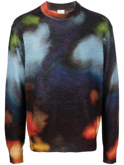 Shop Paul Smith Ink Spill Wool-mohair Jumper In Black