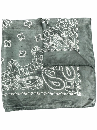 Shop Golden Goose Silk Bandana Scarf In Green