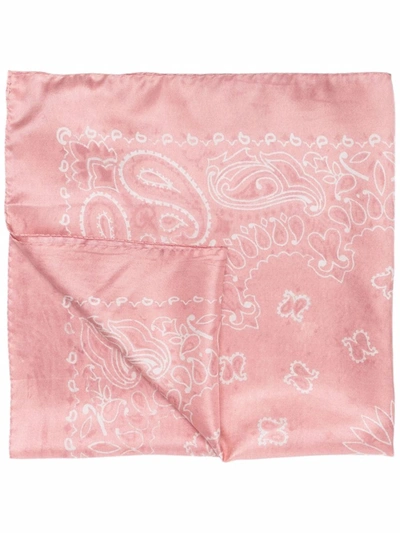Golden Goose Deluxe Brand Intricate Paisley Soft Pink Silk Scarf In Pink