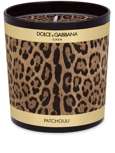 Shop Dolce & Gabbana Leopard-print Scented Candle (250g) In Black