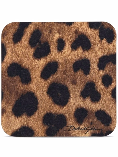 Shop Dolce & Gabbana Leopard-motif Paper Coasters (set Of 12) In Black