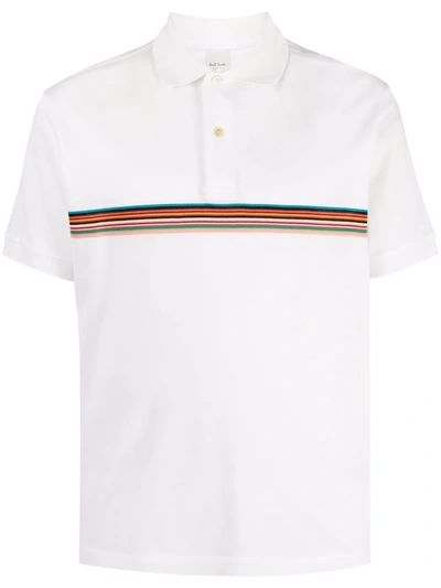 Shop Ps By Paul Smith Signature Stripe Polo Shirt In White