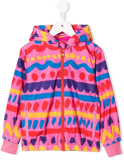 Shop Stella Mccartney Geometric-print Hooded Jacket In Pink