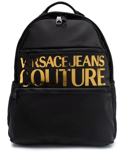 Shop Versace Jeans Couture Logo-print Backpack In Black