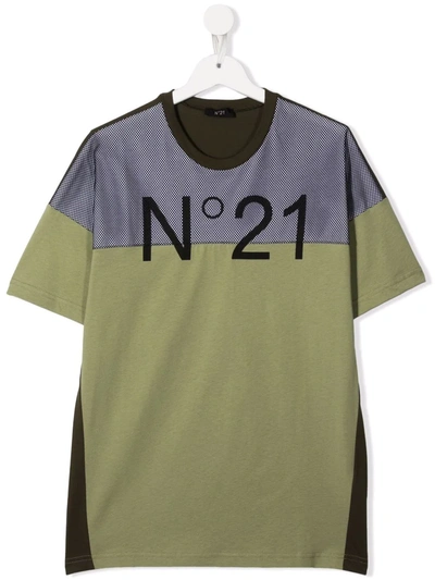 Shop N°21 Logo-print Short-sleeve T-shirt In Green