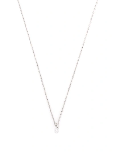 Shop White Bird 18kt White Gold Emilie Diamond Necklace In Silver
