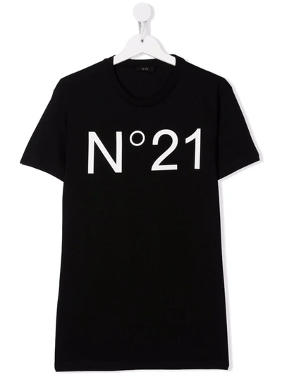 Shop N°21 Logo-print Short-sleeve T-shirt In Black