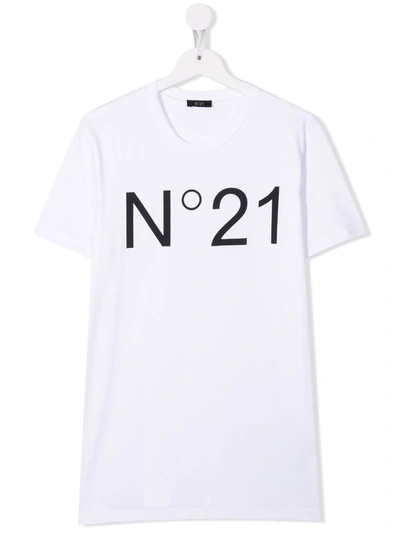 Shop N°21 Logo-print Short-sleeve T-shirt In White