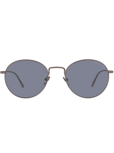 Shop Giorgio Armani Ar6125 Round-frame Sunglasses In Brown