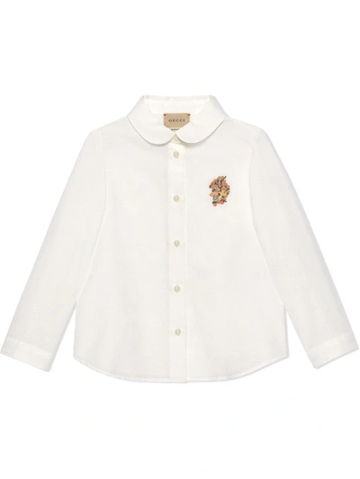 Shop Gucci Gg Jacquard Cotton Shirt In White