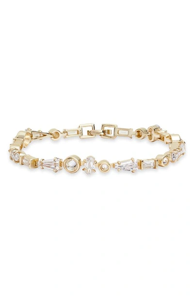 Shop Kendra Scott Rumi Link Bracelet In Gold Lustre/ Glass Cz