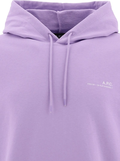 Shop Apc "item" Hoodie In Purple