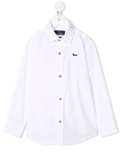 Harmont & Blaine Junior Kids' Embroidered-logo Oxford Shirt In White |  ModeSens