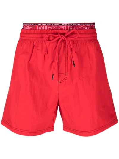 Shop Diesel Bmbx-dolphin Swim Shorts In Red