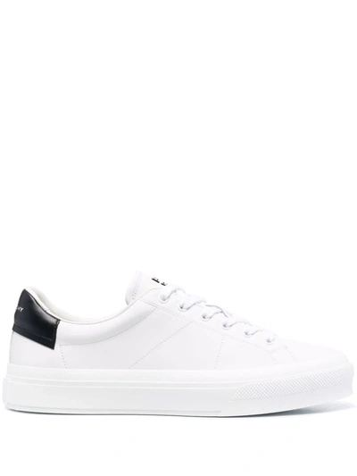 Givenchy Men Leather Sneakers With 4g Metal Logo In White