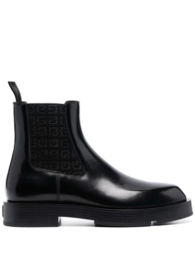 Shop Givenchy Leather Chealsea Boots In Black