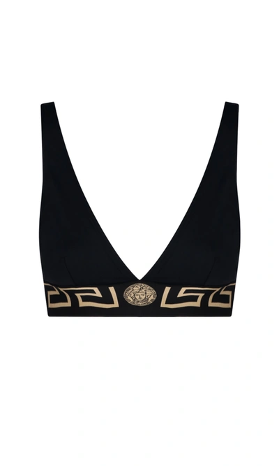 Shop Versace Greek Bordered Bikini Top