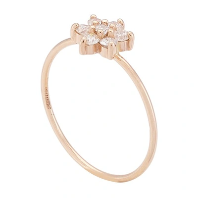Shop Ginette Ny Single Diamond Star Ring In Rose Gold