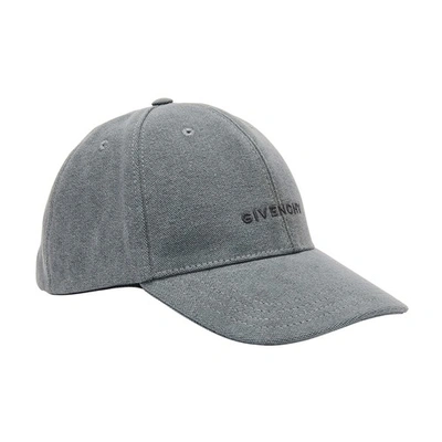 Shop Givenchy Cap With Embroided Logo In Gris