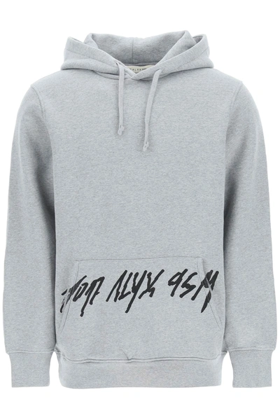 Shop Alyx Logo Script Hoodie In Grey Melange (grey)