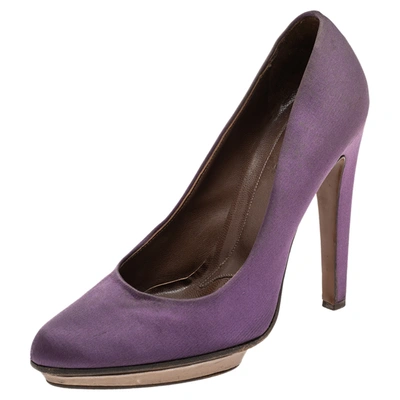 Pre-owned Marni Purple Satin Platform Pumps Size 40