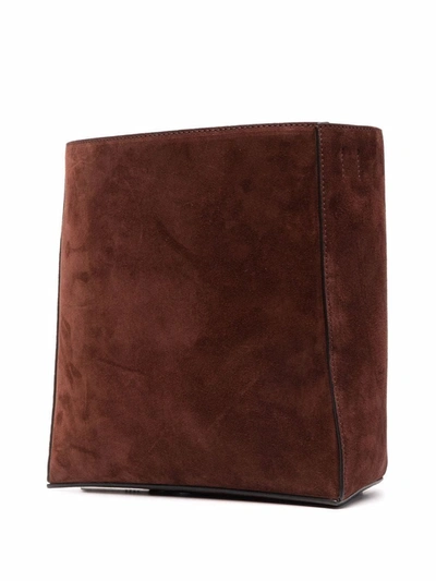 Shop Attico The  Women's Brown Leather Shoulder Bag