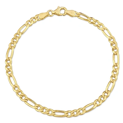 Amour Figaro Chain Bracelet In 18k Yellow Gold Plated Sterling Silver In Yellow