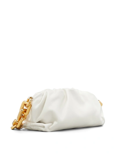 Shop Bottega Veneta Chain Pouch Bag In White