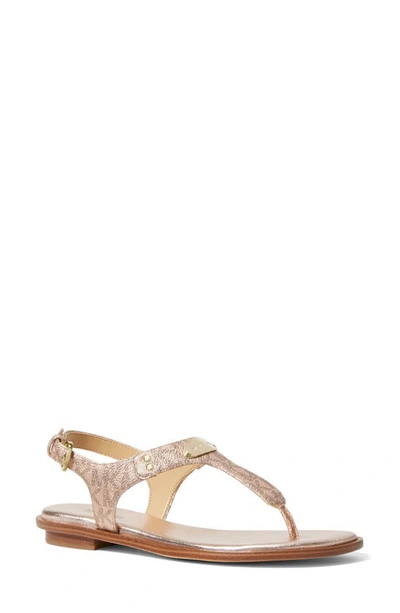 Shop Michael Michael Kors 'plate' Thong Sandal In Rose Gold