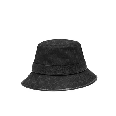 【欧洲直购】GUCCI 古驰 女士双G帆布黑色渔夫帽子 5765874HG531060/L 时尚简约