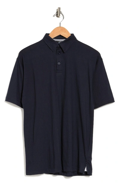 Shop Burnside Short Sleeve Polo Shirt In Navy