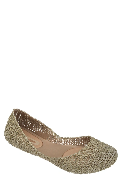 Shop Melissa 'campana Papel Vii' Jelly Flat In Gold