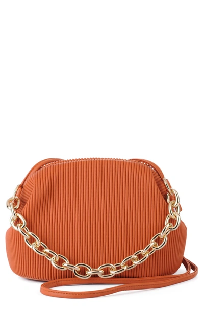 Shop Most Wanted Usa Pleated Cloud Chain Strap Bag In Tan