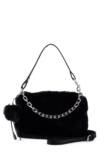 Shop Most Wanted Usa Faux Fur Crossbody Bag In Black