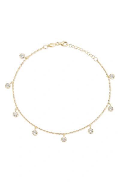 Shop Glaze Jewelry Round-cut Cz Shaker Anklet In Yellow Gold