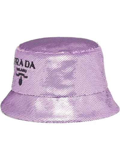 Prada bucket hat purple hot sale