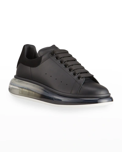 Shop Alexander Mcqueen Men's Oversized Two-tone Clear-sole Sneakers In Blackmulti