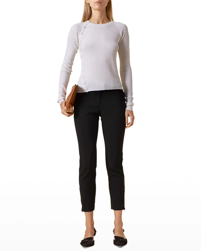 Shop Altuzarra Side Button Wool Sweater In Ivory