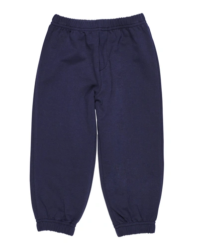 Shop Florence Eiseman Boy's Navy French Terry Jogger Pants In Navy Blue
