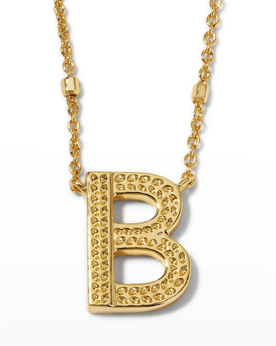Shop Kendra Scott Letter B Pendant Necklace In Gold Metal