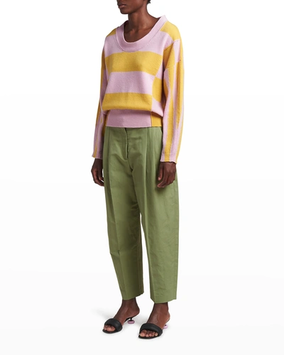 Shop Stella Mccartney Stripe Cashmere-wool Sweater In 8490multicolor