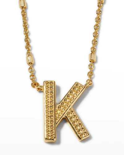 Shop Kendra Scott Letter K Pendant Necklace In Gold Metal
